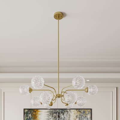 Mid-century Modern Gold 16-light Dimmable Sputnik Chandelier with UL Certified - N/A
