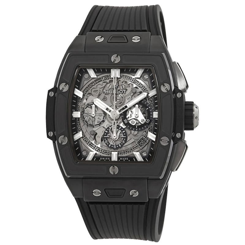 Hublot 42mm Spirit of Big Bang Black Magic Chronograph Automatic Men's Watch - Silver-Tone