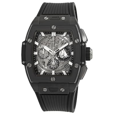 Hublot 42mm Spirit of Big Bang Black Magic Chronograph Automatic Men's Watch - Silver-Tone