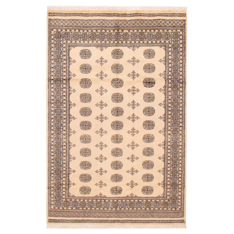 ECARPETGALLERY Hand-knotted Peshawar Bokhara Ivory Wool Rug - 5'5 x 8'4 - 5'5 x 8'4 - Ivory