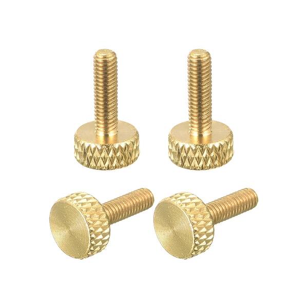 4Pcs Brass Knurled Thumb Screws, M3x10mm 13.5mm L Flat Grip Bolt