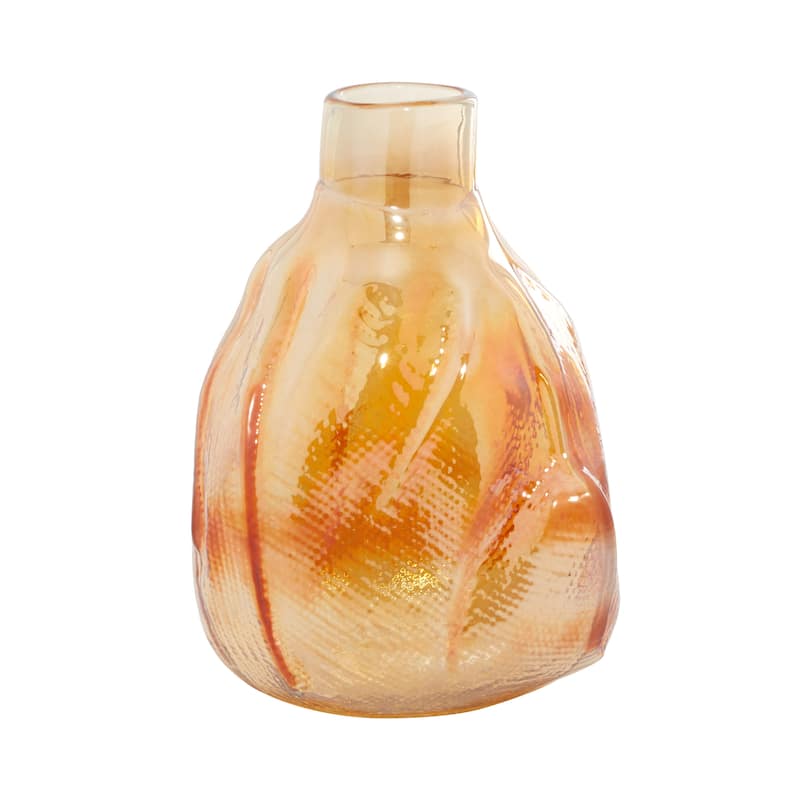White Glass Contemporary Vase 14 x 9 x 9