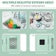 preview thumbnail 7 of 7, Double-sided Pretend Play Kitchen with Remote Control and LED Light Bars-Green - 27.5" x 15.5" x 47"