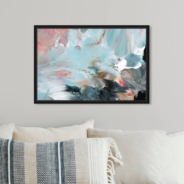 Shop Oliver Gal Dreaming In Colors Abstract Wall Art Framed Canvas Print Paint Blue Pink Overstock 31794831
