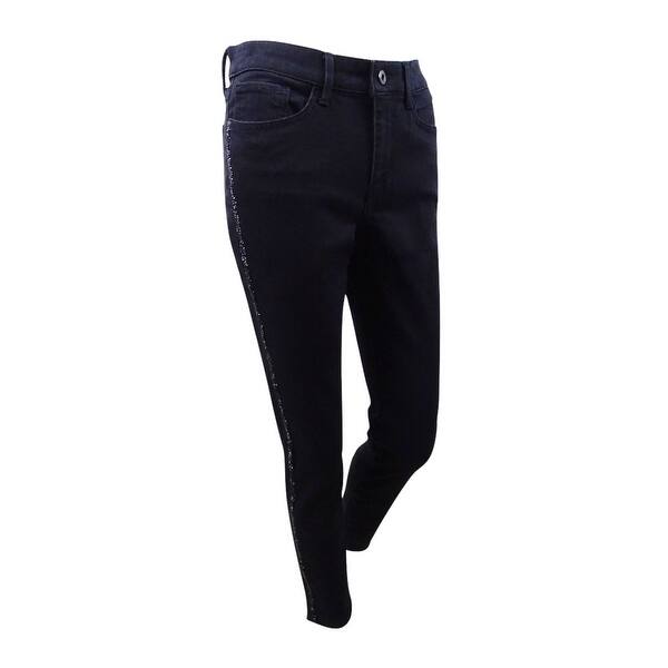 Shop Tommy Hilfiger Women S Embellished Stripe Skinny Jeans