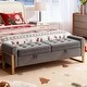 preview thumbnail 15 of 17, 66" Storage Bench King Size End of Bed with Double Lids and Gold Legs