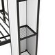preview thumbnail 12 of 13, Stylish & Simple Metal Twin over Twin Castle-shaped Sturdy and Safe Bunk Bed with Wardrobe and Multiple Storage, Black+White