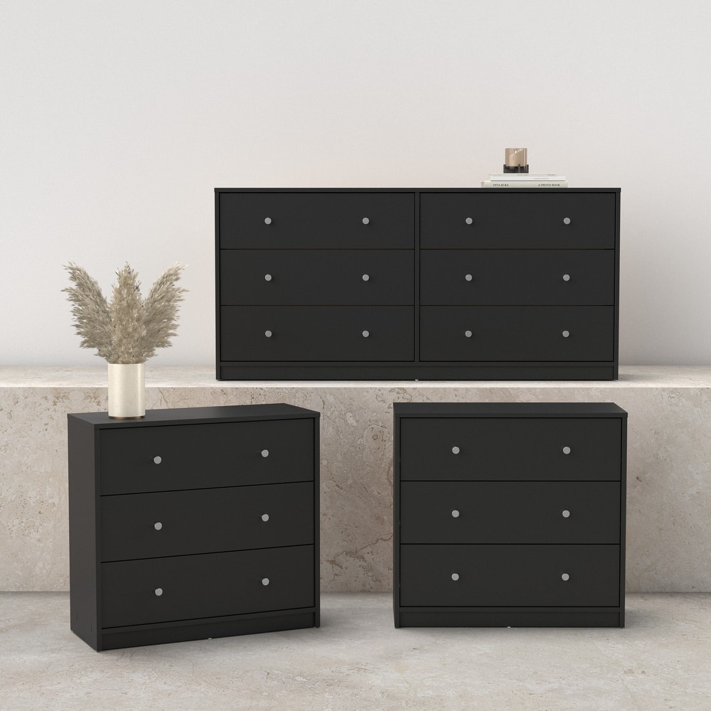 Porch & Den Zoe 3-Piece Bedroom Set - 6 Drawer Double Dresser And Chest Set Of 2