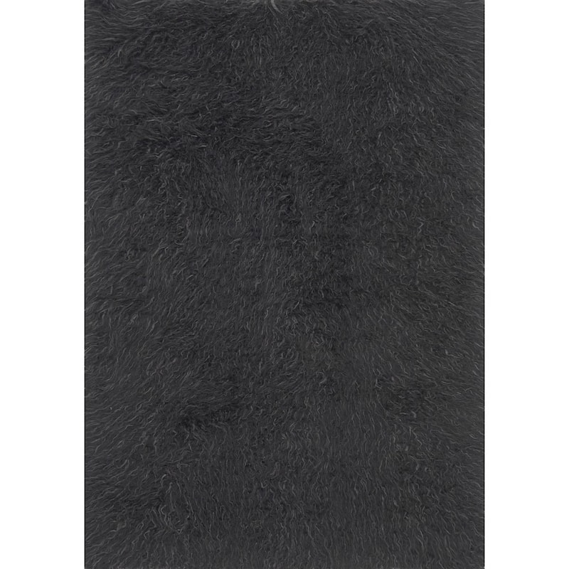 Alexander Home Faux Sheepskin Textured Shag Rug - 3' x 5' - Charcoal/Grey - Rectangle
