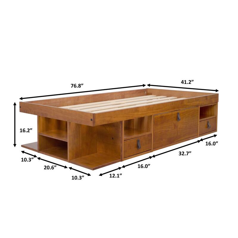 Copper Grove Rivne Storage Platform Bed with Drawers and Shelves