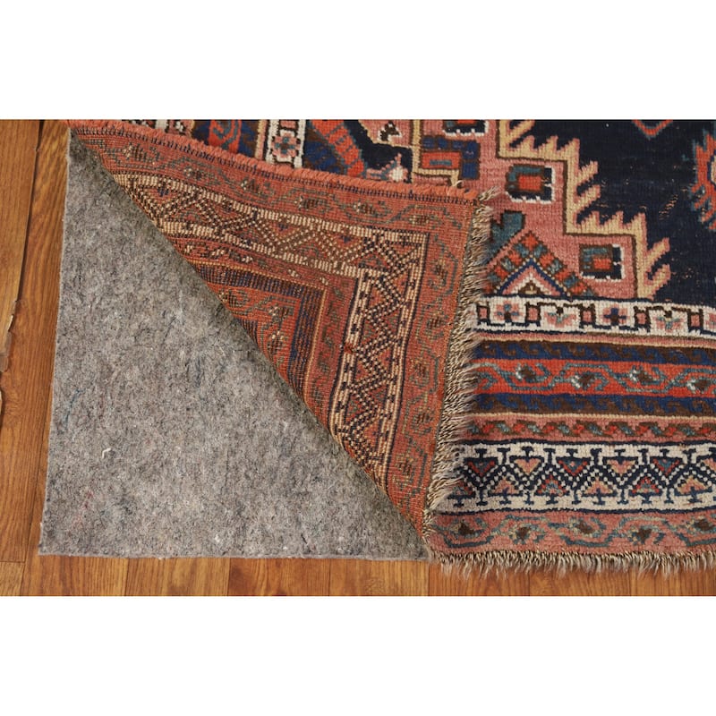 Hand Knotted Oriental 100% Wool Carpet Traditional Medallion Navy Blue & Blues Afshar Area Rug - 5' 2'' X 4' 3''