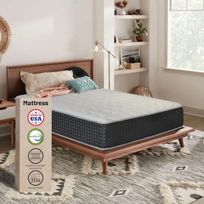 14" Luxury Foam Encased Hybrid Mattress, Strong Edge Support, High Density Foam, 2" Fluffy Quilted Top, Black