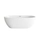 preview thumbnail 137 of 173, Adler Soaking Bathtub in Glossy White Glossy White with Brushed Nickel Trim - 67"