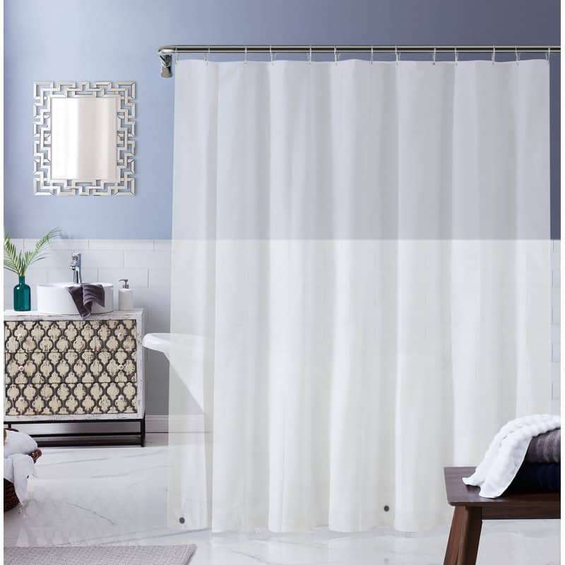 Dainty Home Heavy Weight Shower Curtain Liner With Weighted Hem - Frosted Clear