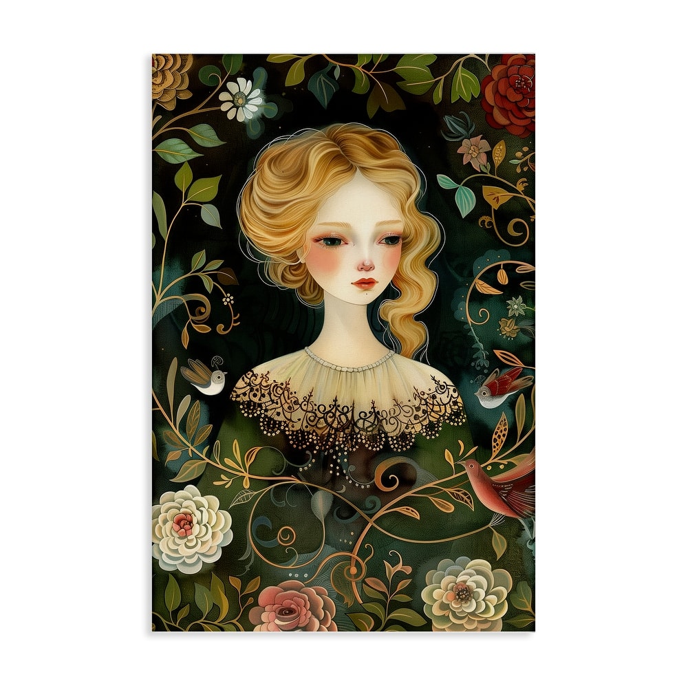 Stupell Victorina Woman with Florals Canvas Wall Art Design By The Dutch Lady