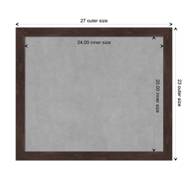 Amanti Art Fresco Dark Walnut Framed Magnetic Board - Board Size 24x20