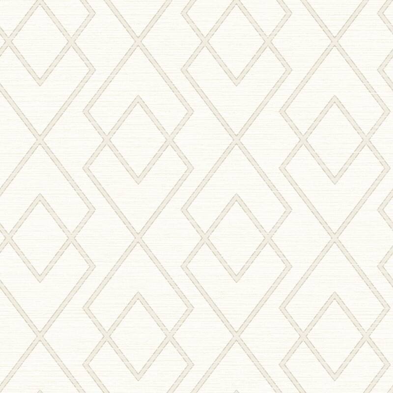 Chesapeake Blaze White Trellis Wallpaper - 20.5in x 396in x 0.025in