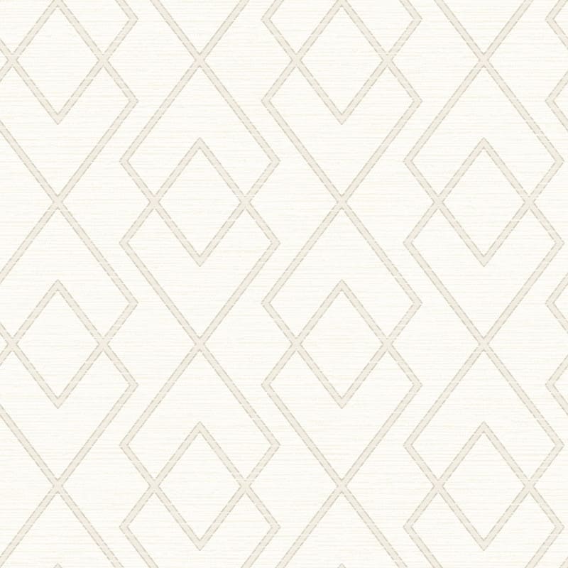 Chesapeake Blaze White Trellis Wallpaper - 20.5in x 396in x 0.025in