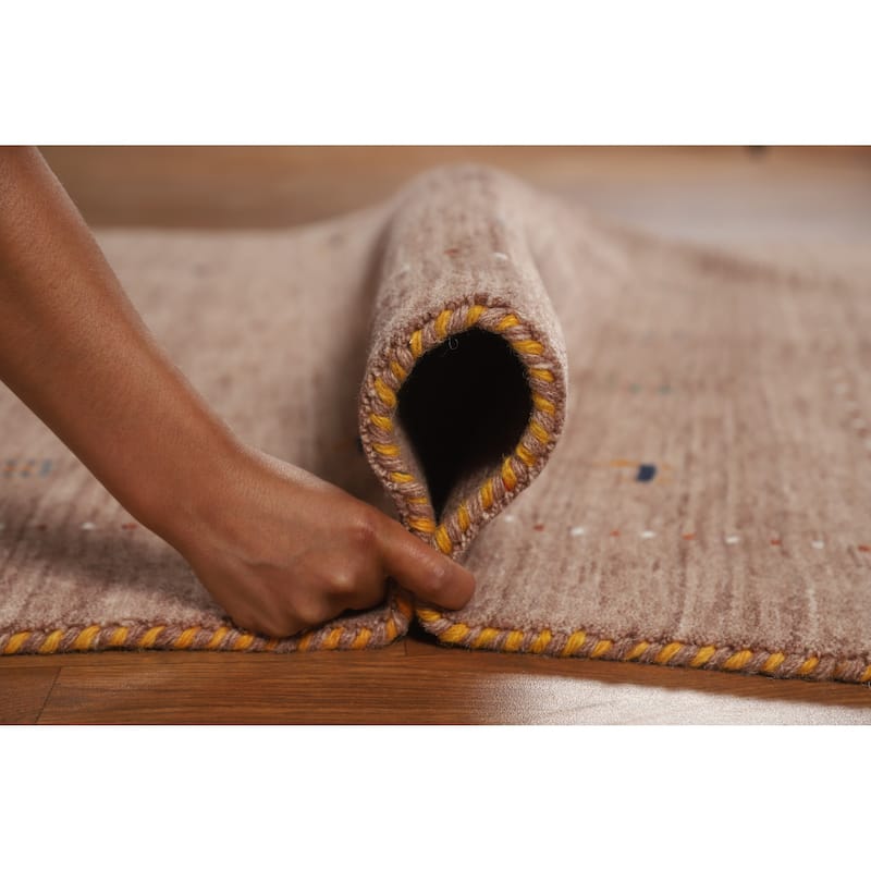 Hand Knotted Oriental 100% Wool Carpet Tribal Tribal Brown Gabbeh Area Rug - 7' 10'' X 5' 0''