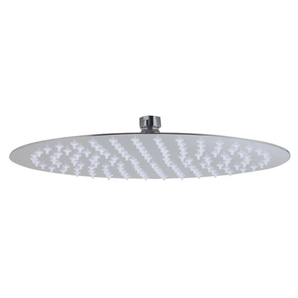 slide 2 of 8, ALFI brand Brushed Stainless Steel 12-inch Round Thin Rain Shower Head
