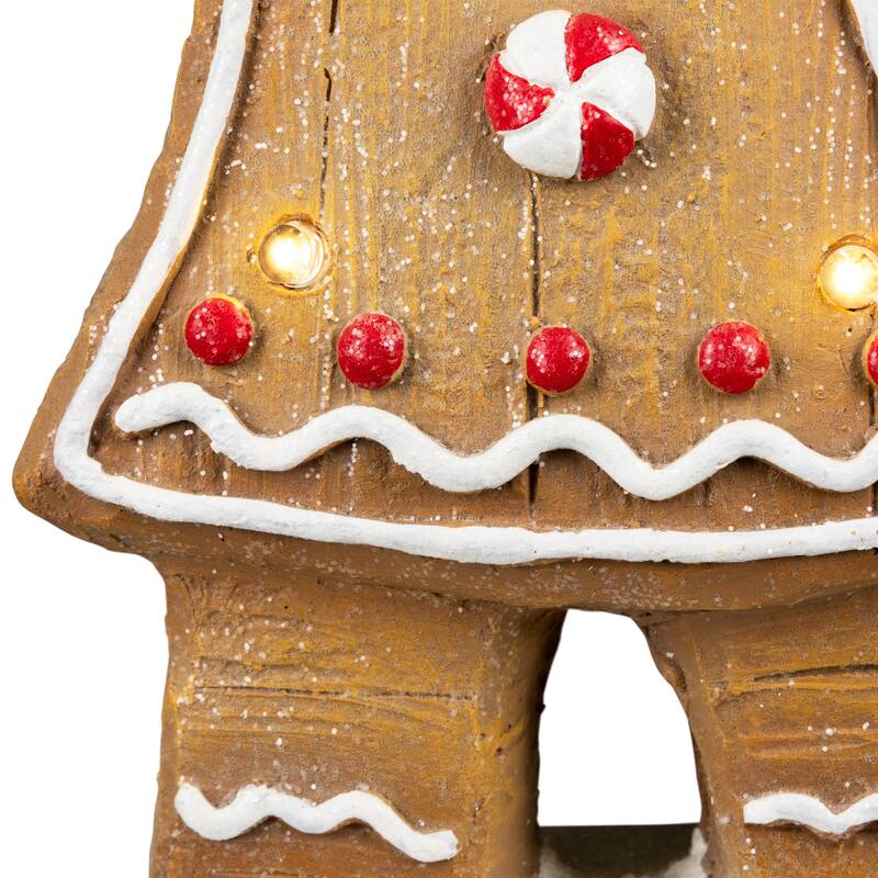 Lighted Gingerbread Cookie Girl Christmas Decoration - 14.5"