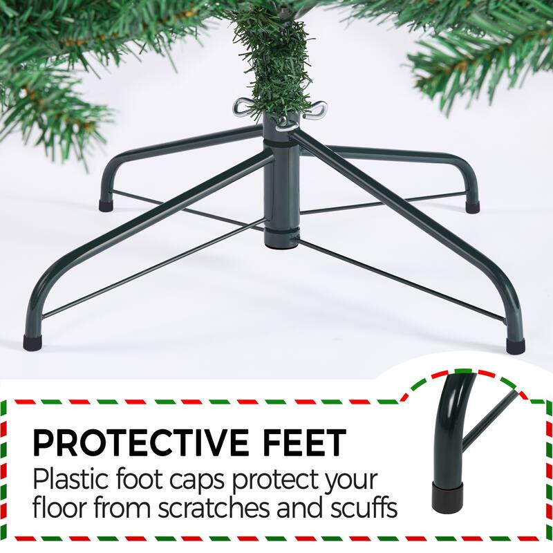 Yaheetech Pre-lit 4.5ft/6ft/7.5ft/9ft Spruce Artificial Christmas Tree with Foldable Stand, Green
