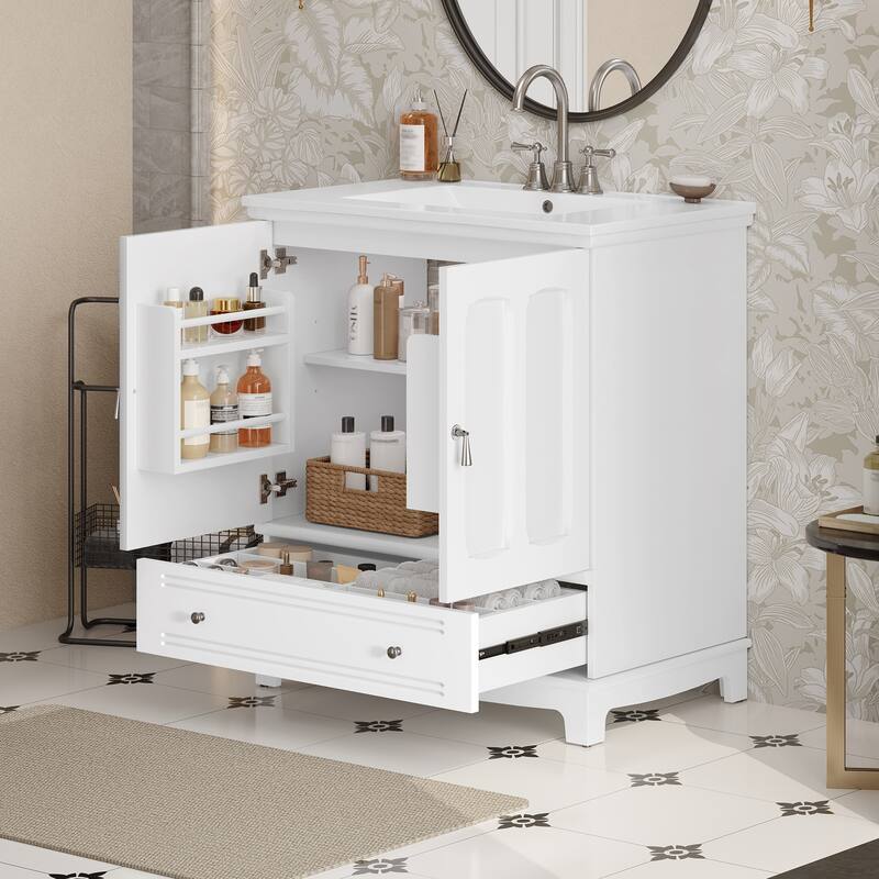 30" Modern Bathroom Vanity with Ceramic Sink