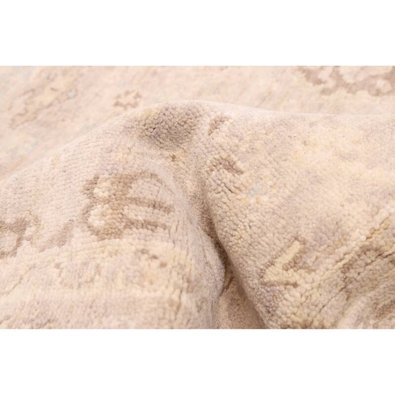 ECARPETGALLERY Hand-knotted Finest Oushak Light Grey Wool Rug - 3'11 x 5'10