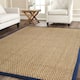 SAFAVIEH Natural Fiber Marina Basketweave Seagrass Rug - 6' x 9' - Natural/Blue