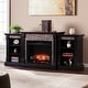 preview thumbnail 2 of 10, SEI Furniture Hay River Black Electric Fireplace with Bookcases Mirrored Reflector Firebox