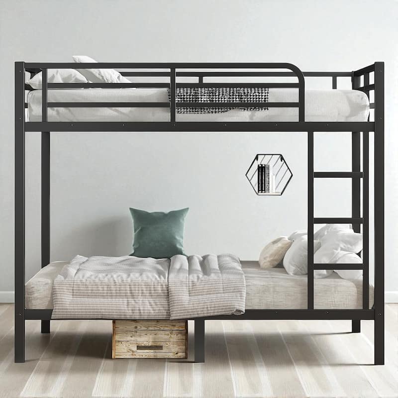 Full over Full/Twin XL over Twin XL Metal Bunk Bed for Teens and Adults, Space-Saving, Noise-Free, No Box Spring Needed