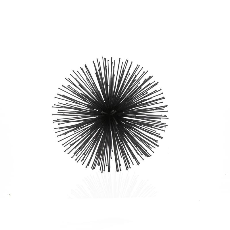 HomeRoots 8" Black Iron Decorative Orb Tabletop Sculpture - 8' X '8' X '8