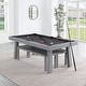 preview thumbnail 21 of 42, Norwalk Indoor/Outdoor 8ft Slate Pool Table Dining Set with 2 Benches & Accessories, Cement Finish