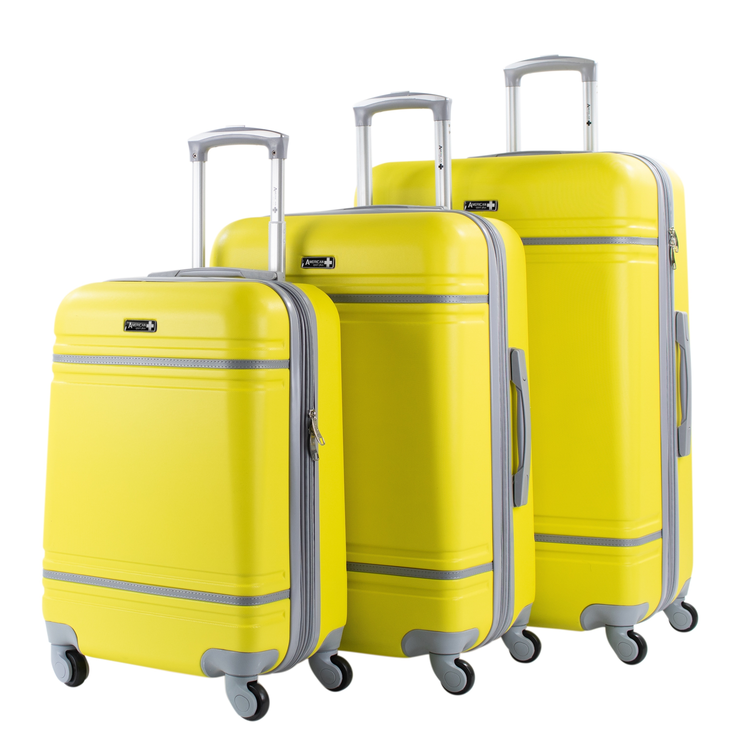American Sport Plus Varsity 3 Piece Expandable Spinner Luggage Set Overstock 21724179