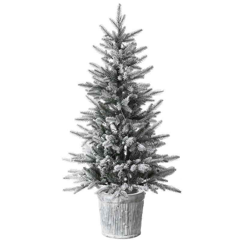National Tree Company 4.5 ft. Snowy Alpine Fir Entrance Tree with LED Lights - 4.5 Foot