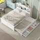 preview thumbnail 4 of 13, Full Captain Bed Space-Saving Platform Bed Frame with Storage Headboard and USB Port, Twin Size Trundle and 3 Drawers, White