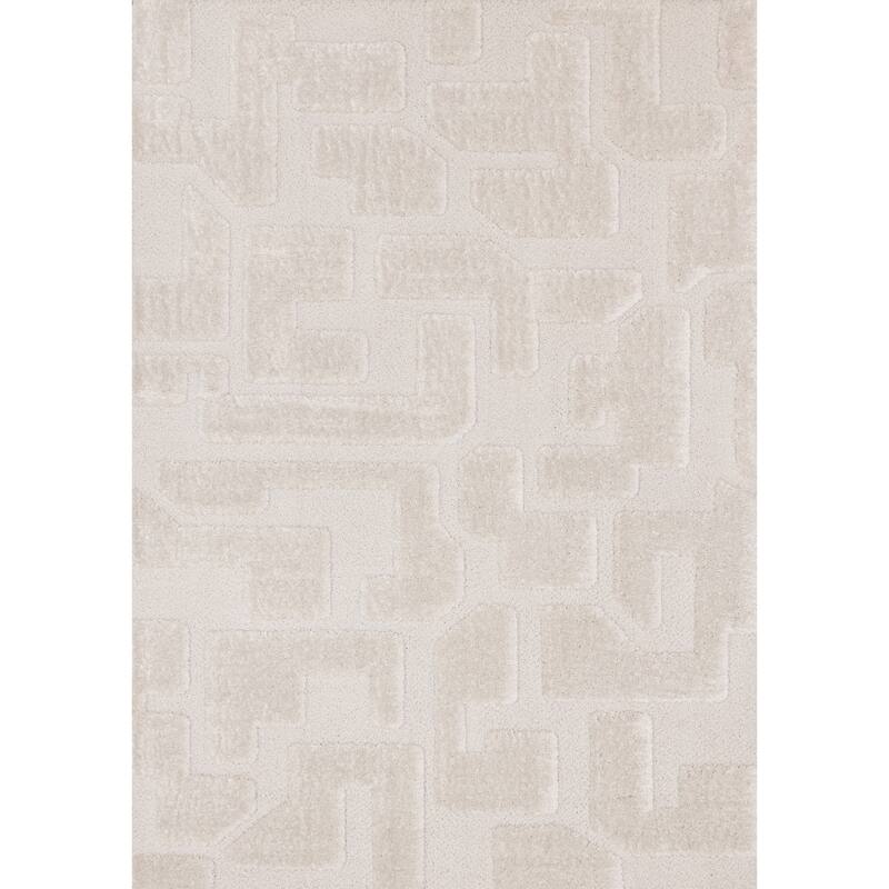 Lincoln Collection - Modern Luxurious Plush Shapes Area Rug - 5'3" x 7'7"