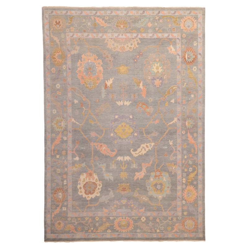 ECARPETGALLERY Hand-knotted Modern Oushak Sage Wool Rug - 9'10 x 13'10