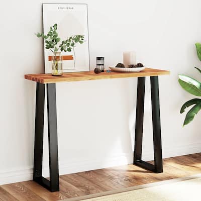 vidaXL Console Table with Live Edge Accent End Side Table Solid Wood Acacia
