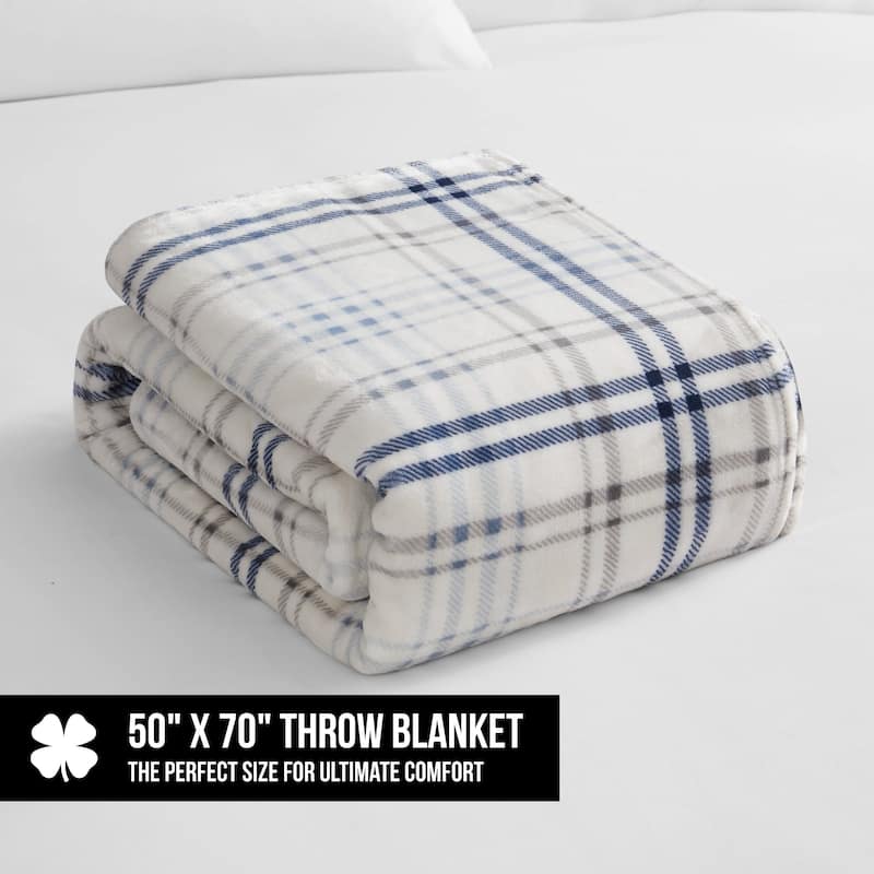 Lucky Brand Camper Plaid Throws Plush 50" x 70" Throw Blanket