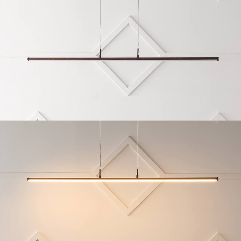 Ali 39.5" Dimmable Adjustable Integrated LED Metal Linear Pendant, by JONATHAN Y