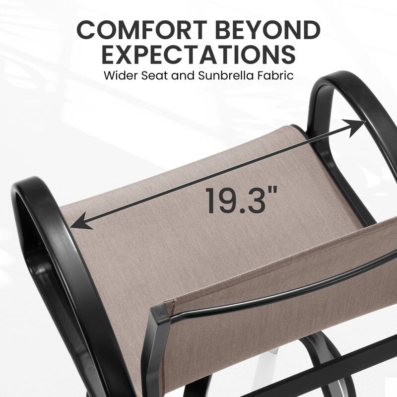 Crestlive Products Outdoor Patio All-weather Aluminum Swivel Bar Stools Sunbrella