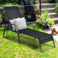 Shop Goplus Patio Chaise Lounge Outdoor Folding Recliner Chair W Overstock 23140352