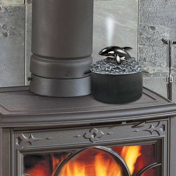 Shop Minuteman International Enameled Cast Iron Steam Pot With Porcelain Leaping Orca Lid Killer Whale Humidifier