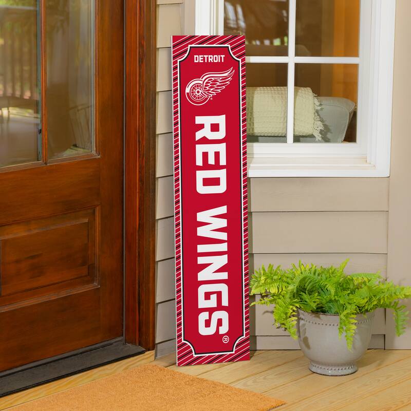 47" Double Sided Seasonal Porch Leaner, Detroit Red Wings - 47" x 11.25"