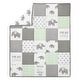 preview thumbnail 3 of 4, Sweet Jojo Designs Mint, Grey and White Watercolor Elephant Safari Collection Unisex 4-piece Crib Bedding Set