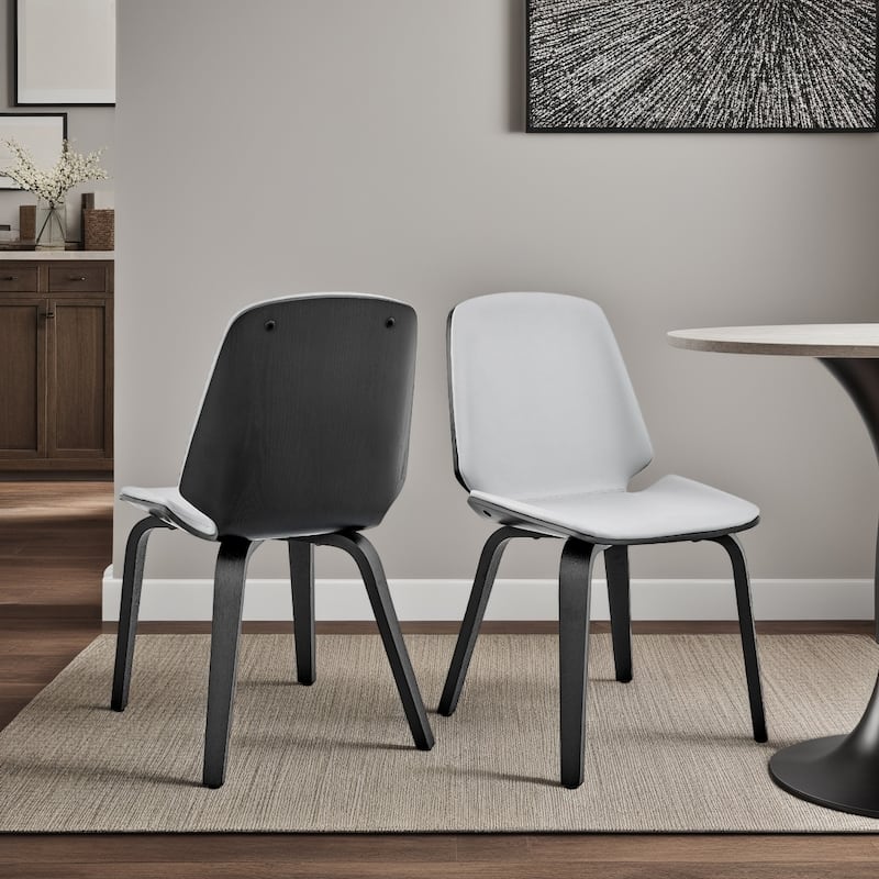 Brinley Walnut or Black Wood Upholstered Dining Chair