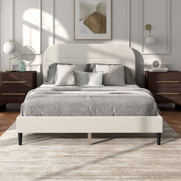 slide 2 of 60, Furniture of America Gail Modern White Boucle Adjustable Queen-Size Platform Bed