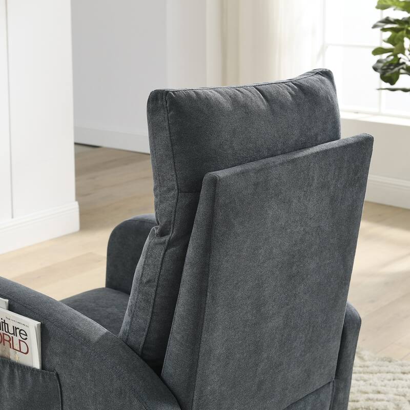 GDFStudio - Emilia Modern Fabric Upholstered Rocking Chair with Ergonomic Design and Side Pockets - 27.6 "W