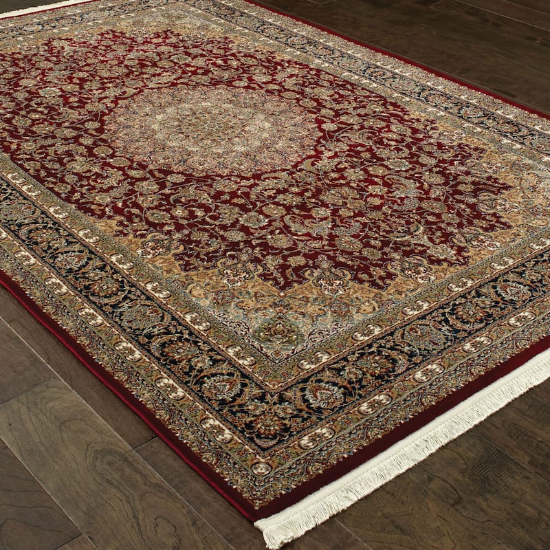 Style Haven Manchester Baroque Medallion Fringed Area Rug